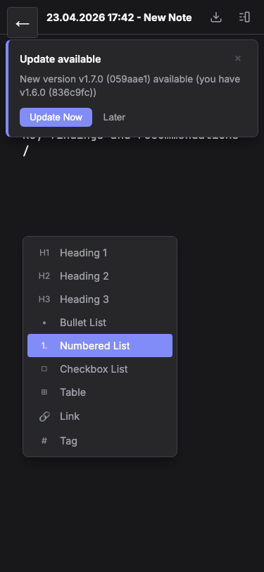 Slash Commands on mobile